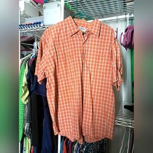 U.S Expedition orange button down shirt size XL